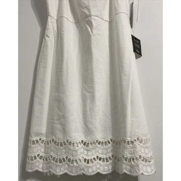 Lulus Dress Women's XL White Sunny Sweetheart Crochet Lace Eyelet Strapless NEW - Picture 6 of 10